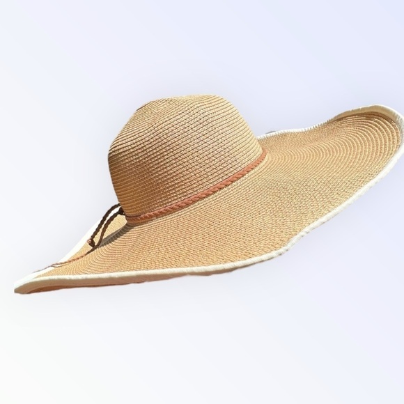 🌻Big Fun Wide Brim Floppy Hat {Outdoors Beach Pool Summer} 56-58 cm EUC - Picture 2 of 12